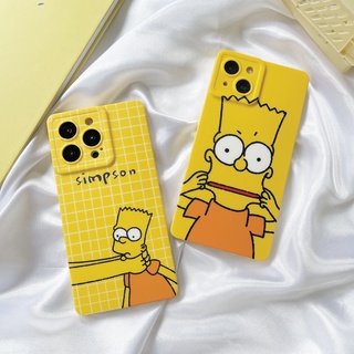 พร้อมส่งในไทย💘 เคสโทรศัพท์ เคสเหลี่ยม เคสมือถือ เคส TPU เคสนิ่ม Simpsonบีบคอ / Simpsonฉีกยิ้ม