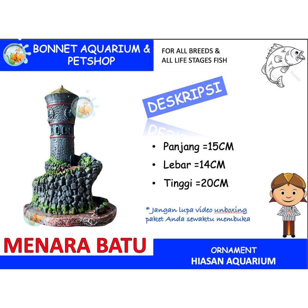 AQUARIUM DECORATIVE TOY FIBER ORAMENT STONE TOWER