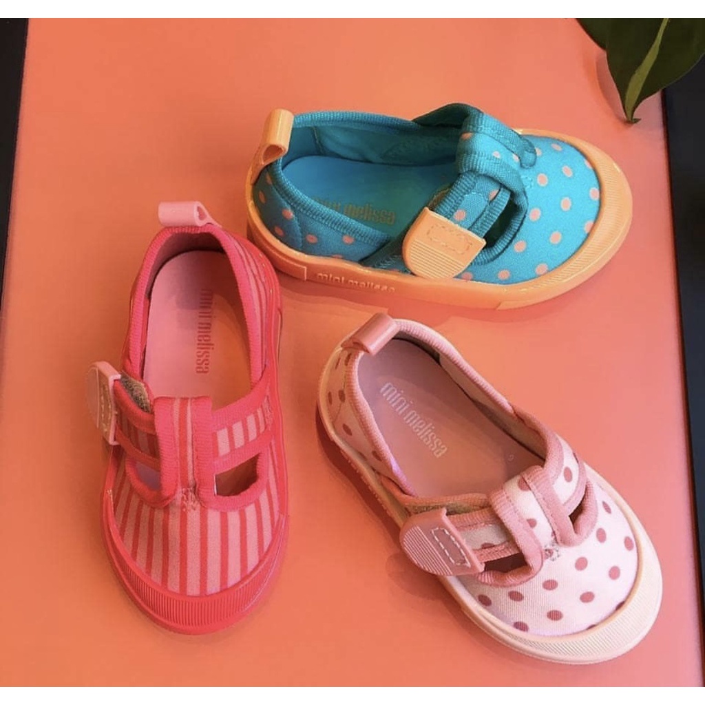 Mini Melissa Children Shoes Velcro Soft Soled Walking Shoes Bowknot