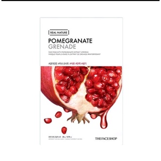 แท้ฉลากไทยREAL NATURE POMEGRANATE FACEMASK THE FACE SHOP มาส์กชีทเดอะเฟสช็อปสูตรทับทิม