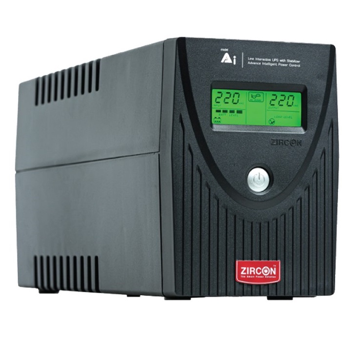 ZIRCON 1000VA 630W AI-PLUS Line Interactive UPS/ A.i./ 1000VA/630W/ Eco Design 12V9AH (Warranty 2Y)