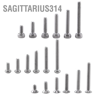 Sagittarius314 สกรูซ็อกเก็ตหกเหลี่ยม M2 พร้อมน็อต สเตนเลส A2 250 ชิ้น