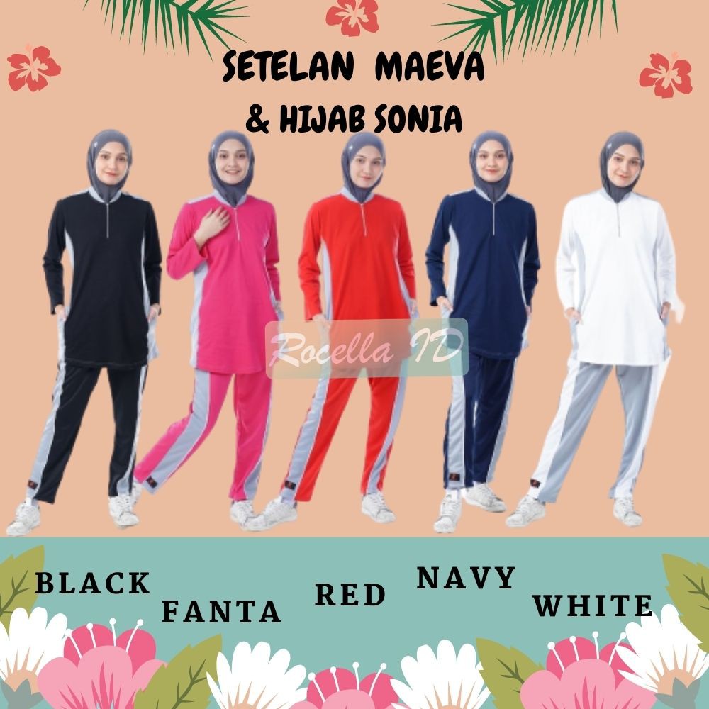 Maeva PLUS HIJAB SONIA SET, ชุดกีฬายาวผู้หญิง& 39;S PLUS HIJAB, ผู้หญิง& 39;S UNIFORM