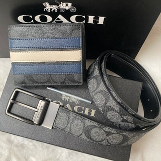 COACH F26072 3in1 Leather Belt &amp; Wallet Set เซตสุดคุ้ม มอบเป็นของขวัญหรือใช้เอง