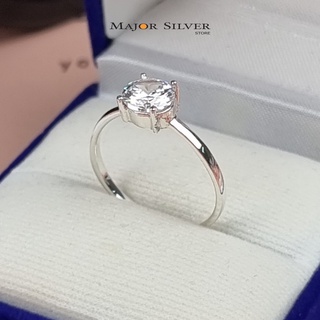 แหวนจับเพชร CZ6.5มิล / เงินแท้ 92.5% เรียบ หรู ดีไซน์คลาสสิค…