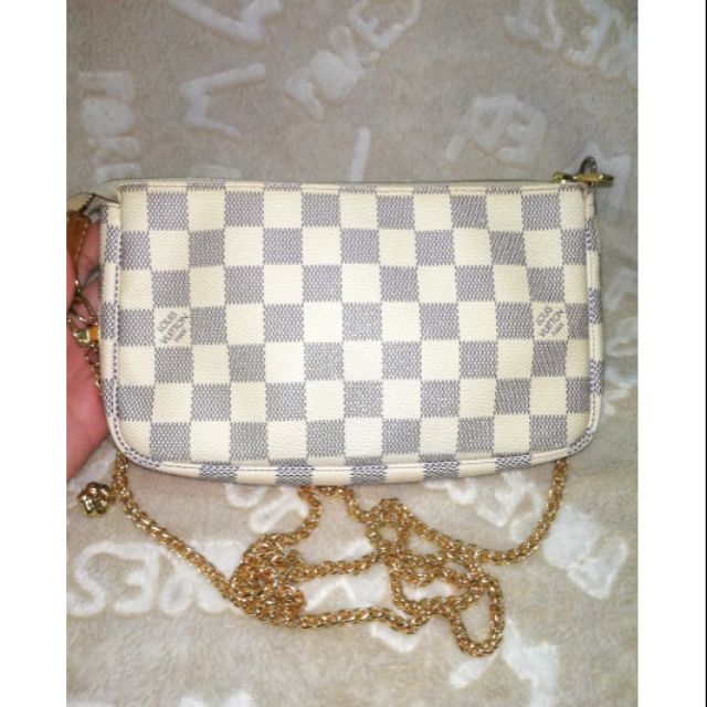 LV Pochette Damier Azur แท้ 💯