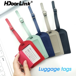 Hdoorlink ป้ายแท็กกระเป๋าเดินทาง หนัง PU ป้องกันการสูญหาย แบบพกพา