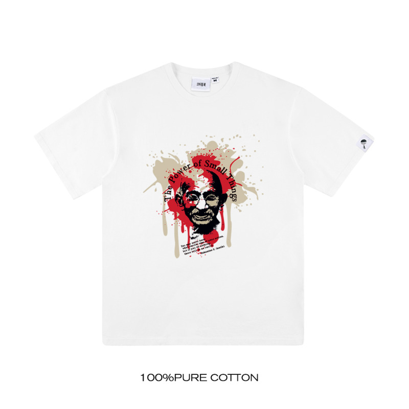 M-7XL Cotton Oversized T-shirt 2022 Summer Casual Fashion Korean style Men Letter Print Short tshirt Men's Clothing #2