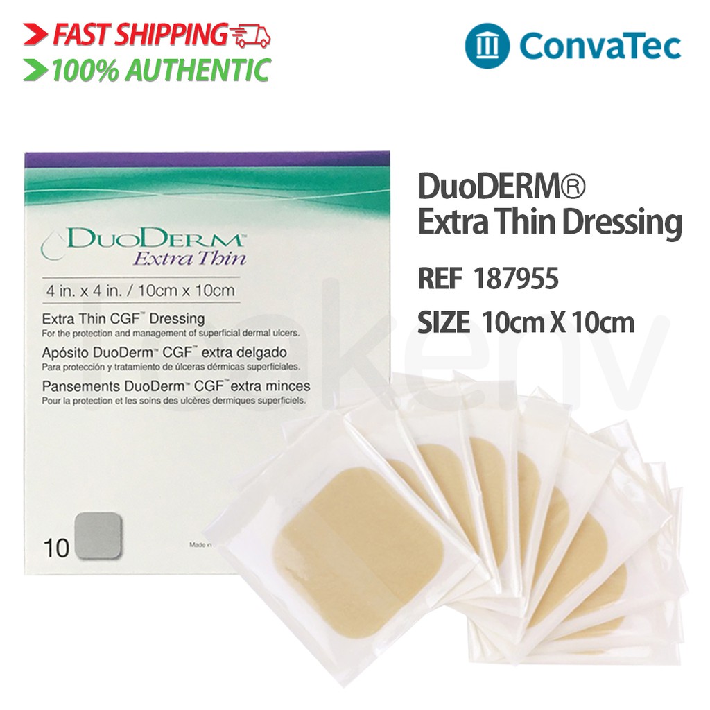 ConvaTec 187955 - DuoDERM Extra Thin Dressings - 4 X 4 Inches,10 Count  (1 Box) PrPc