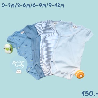 บอดี้สูทเด็กแขนสั้น/ยาว กระดุมหน้า เด็กแรกเกิด Baby Bodysuit mariamfamily Blue