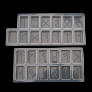 time* Rune Stones Wicca Crystals Mold with Engraved Elder Futhark Alphabet Viking Rune Hand Resin Casting Mold Kit Witchcraft