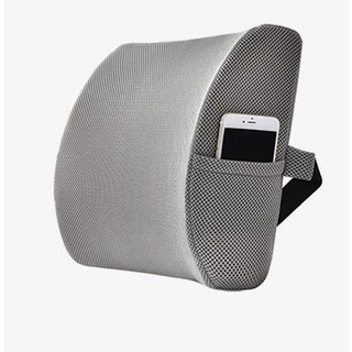 Sale🔥เบาะรองหลัง เบาะพิงหลัง ที่รองหลัง Memory Foam รุ่นผ้าตาข่าย/กำมะหยี่/สเปนเด็กซ์
