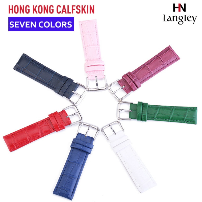 สายนาฬิกาข้อมือ หนังวัวแท้ ขนาด 12 มม. 14 มม. 16 มม. 18 มม. 20 มม. 22 มม. กว้าง 24 มม. สีพื้น สําหรับผู้ชาย และผู้หญิง