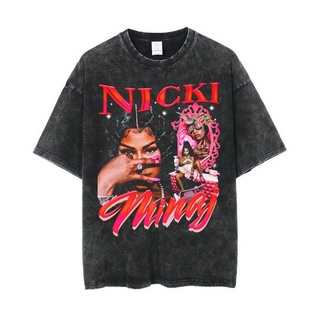 เสื้อยืดสตาร์ยุโรปและอเมริกาเสื้อยืด ขนาดใหญ่ พิมพ์ลาย Psycho Crucify Nicki Minaj | เสื้อยืด ลาย Nicki Minaj | หินล้างทํ