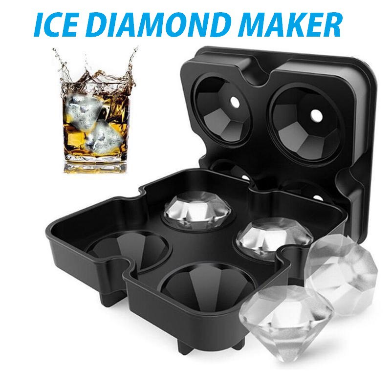 ICE DIAMOND MAKER ซิลิโคนทำน้ำแข็ง ทรงเพชร ทำน้ำแข็งและอาหาร ขนมเป็น