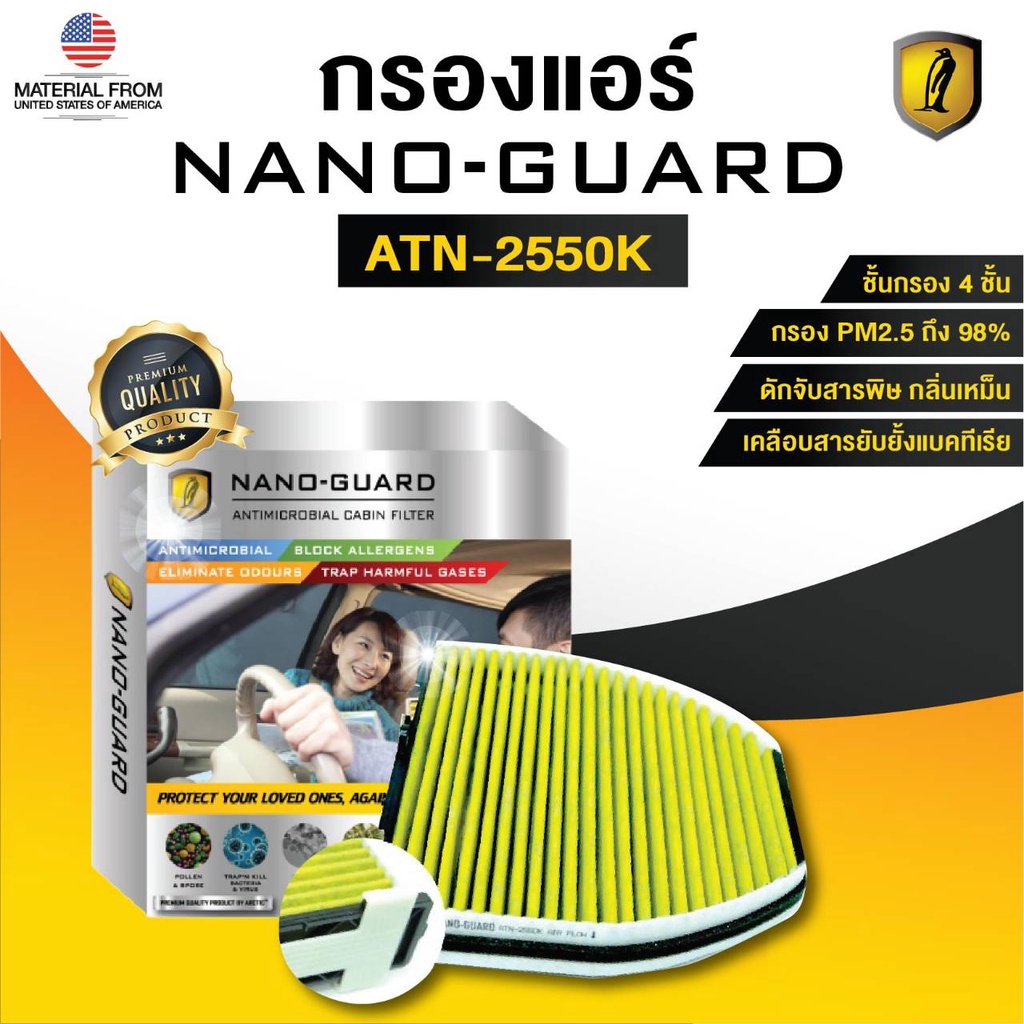 Benz E-Class W212 (2010-2013) ATN-2550K (กรองแอร์ ARCTIC NANO-GUARD FILTER ฆ่าเชื้อโรค+ดูดกลิ่นเหม็น