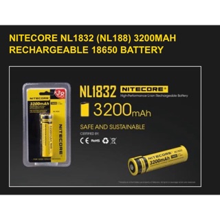 ของแท้100%ถ่านชาร์จ Nitecore 18650 3200mAh 3.7V 1ก้อน