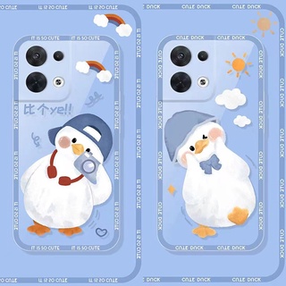 เคสมือถือ แบบนิ่ม ลายเป็ด สําหรับ VIVO V23E V23 V21E V21 4G 5G V20 V15 S1 Z1 X50 X60 Pro V9 Youth Y53S Y51 Y51A Y31 2021 Y33S Y21S Y21 Y52 Y72 5G