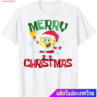 เสื้อยืดที่คุณต้องการเสื้อยืดยอดนิยม Spongebob Squarepants Santa Outfit Merry Christmas T-Shirt Short sleeve T-shirtsขนา