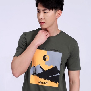 ผ้าฝ้าย 100%เสื้อยืดแขนสั้น ผ้าฝ้าย พิมพ์ลาย Marmot สําหรับผู้ชาย เหมาะกับการเล่นกีฬากลางแจ้ง 43483S-3XL