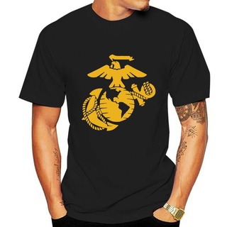 เสื้อยืดผ้าฝ้ายพิมพ์ลายแฟชั่น ใหม่ เสื้อยืดลําลอง แขนสั้น พิมพ์ลาย Usmc Marine Corps Foil Erazor Bits สีดํา Cphebl96Fahp