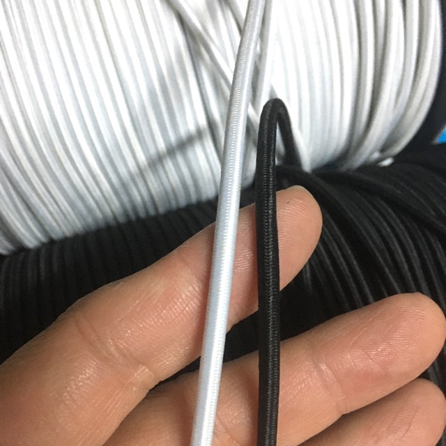 ยางยืดเส้นกลม เขือกยางยืด สีดำขนาด2.5มิลอย่างดี(ยาว10เมตร)