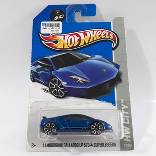 รถเหล็ก Hotwheels LAMBORGHINI GALLADO LP 570-4 SUPERLEGGERA สีน้ำเงิน (lb0503)