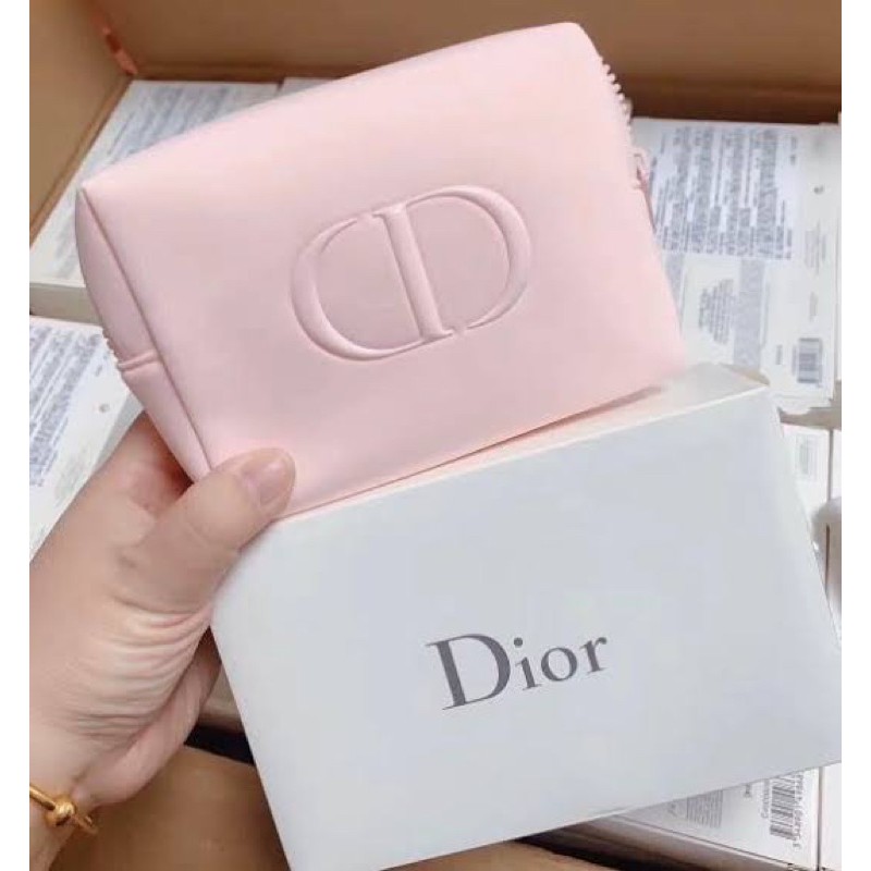กระเป๋าใส่เครื่องสำอาง Dior สีชมพู (พร้อมกล่อง)💥ของแท้💯% แยกจาก Gift Set  ชุดบำรุงของทางแบรนด์💥 | Shopee Thailand