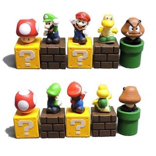 ของเล่นฟิกเกอร์ Super Mario Bros Pvc 5 ชิ้น