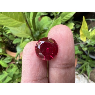 ทับทิม พม่าเทียม 2.60 กะรัต(CARATS) พลอย ขนาด 6.00 มิล ( MM) 1 Pcs (1 เม็ด) ROUND SHAPE LAB MADE RED RUBY BURMA COLOR