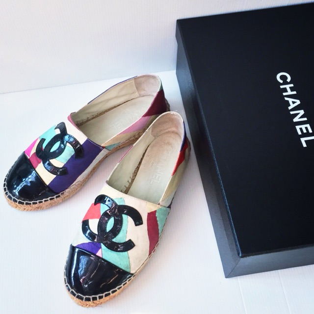 Used Chanel Multicolor Espadrilles Size 36 แท้100%