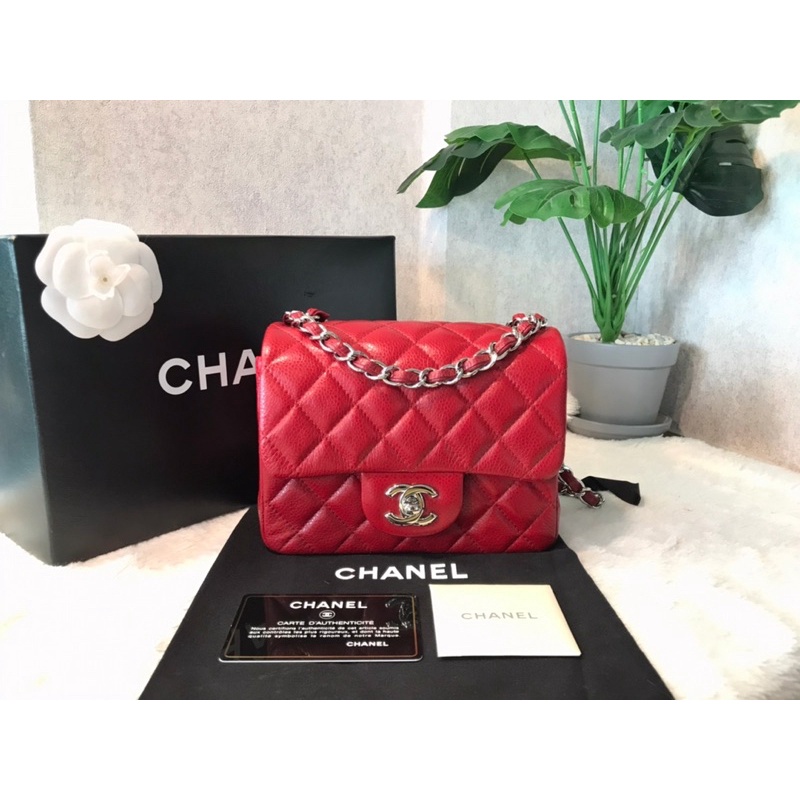💥Used Chanel Classic 7” Square Caviar Holo 20