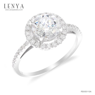 Lenya Jewelry แหวน LENYA ETERNAL ประดับด้วย SWAROVSKI ZIRCONIA รูปทรงกลม ล้อมด้วยเพชรอีกชั้น เพิ่มความโดดเด่นให้กับเพชร