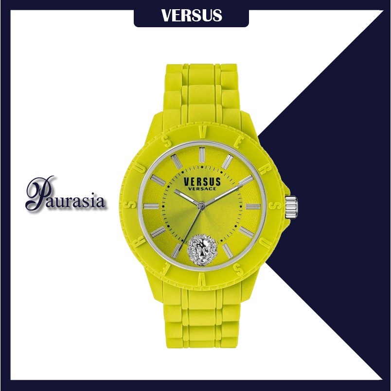 [ของแท้] Versus by Versace นาฬิกาข้อมือ ผู้ชาย รุ่น VERSUS SOY08-0016 TOKYO_R YELLOW DIAL,RUBBER STR