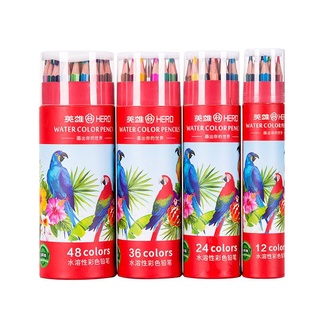 ดินสอสี สีไม้ Hero12 24 36 42 สี แถมฟรี กบเหลาดินสอ 1 ชิ้น color pencils