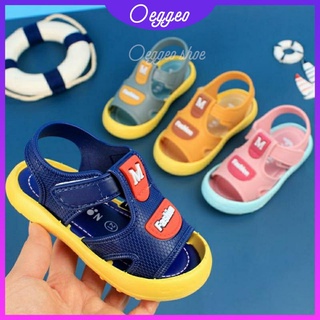 Oeggeo shop Velcro รองเท้าแตะลําลอง พื้นนิ่ม สําหรับเด็กทารก