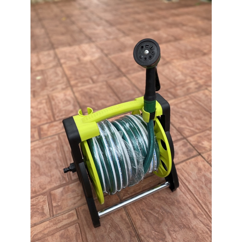 สายยางรดน้ำต้นไม้ใยเชือก ยาว 20 เมตร พร้อมล้อเก็บสายยาง BlACK and GReen โรลสายยาง - รูปที่ 4