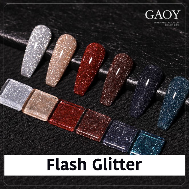 Gaoy รุ่น สีแฟลช (Flash Glitter Gel) สีสะท้อนแฟลช รหัส E422-431