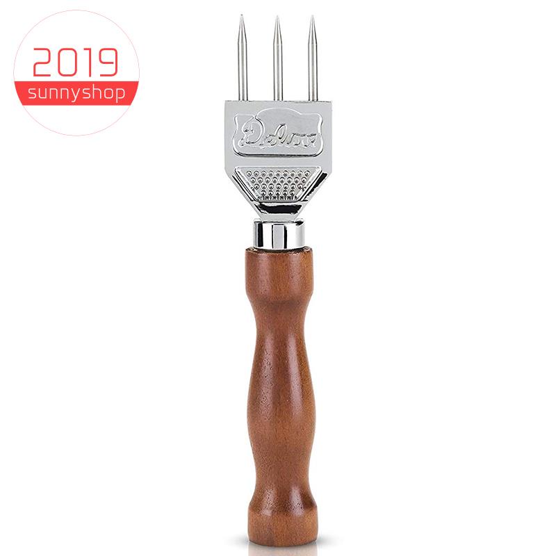 Ice Pick - Sturdy Ice Chipper with Solid Wood Handle, 304 Stainless Steel Three Pronged Ice Crusher 