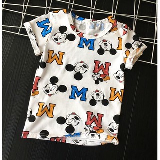 พร้อมส่ง เสื้อยืด คอกลม แขนสั้น พิมพ์ลาย MICKEY MOUSE ผ้านิ่มใส่สบาย