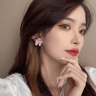 ต่างหูมุกสีดําประดับมุกสไตล์เกาหลี s925 retro