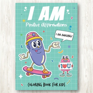 สมุดระบายสีลายการ์ตูน "I AM" Positive Affirmations (เล่มเล็ก)