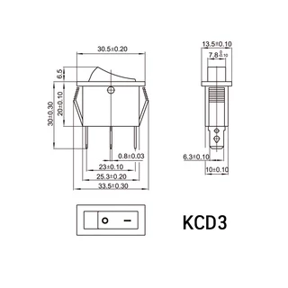 KCD3 KCD4 KCD2 สวิตช์กระดก ยาง ไฟบ้าน 25 x 31 มม. 250V/15A 125V/20A 3ขา 4ขา,3 Pins, 4 Pins Rocker Switch ON OFF AC Power