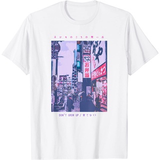 ผ้าฝ้ายคอกลมเสื้อยืด พิมพ์ลายกราฟิก Lofi Tokyo 90s สไตล์ญี่ปุ่น แนวสตรีท เพื่อความสวยงามfrom S-4XL