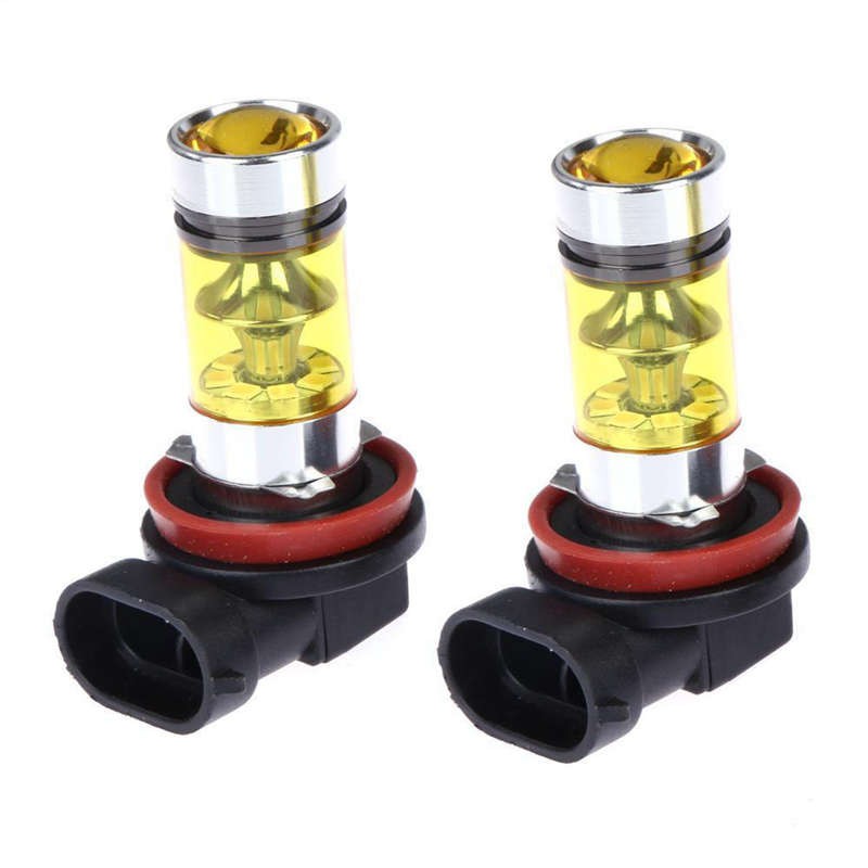 2 X ไฟหน้า LED H8/H11 100W สีเหลือง 2828 20LED พลังงานสูง