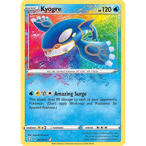 English Pokemon Kyogre - 021/072 - Amazing Shining Fates Singles