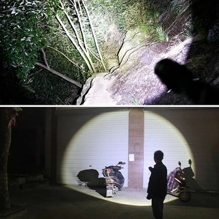 (ไฟฉาย T6) ไฟฉาย ซูมได้ 5 ระดับ ให้แสงสว่างจ้ามากเป็นพิเศษถึง 28,000 ลูเมน LED CREE XML T6 (สีดำ)