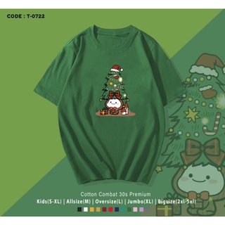 เสื้อยืดผ้าฝ้าย เสื้อยืดคริสต์มาสChristmas T-SHIRT CHRISTMAS TREE / Tshirt CHRISTMAS PENTOL TREE