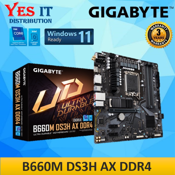 GIGABYTE B660M DS3H AX DDR4 LGA1700 MOTHERBOARD เท่านั้น