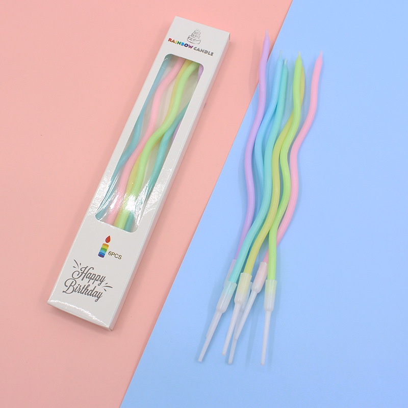 เทียนเกาหลีแบบเกลียว /  เทียนเกลียวสีพาสเทล  /  เทียนวันเกิด / เทียนเกรียว